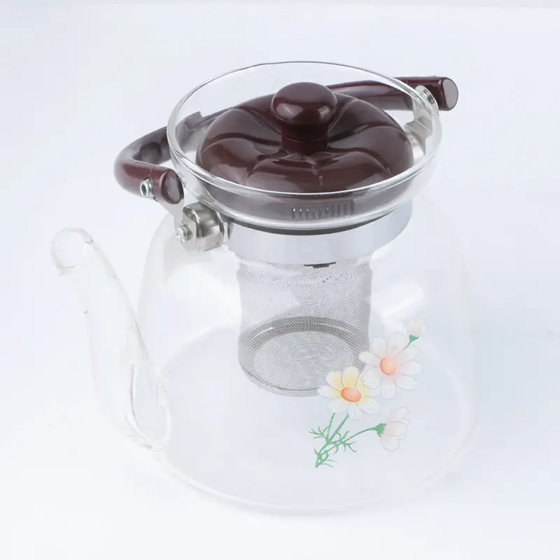 Tetera de 1200ML y tetera de vidrio con Infusor de té suelto extraíble, tetera de vidrio segura para estufa