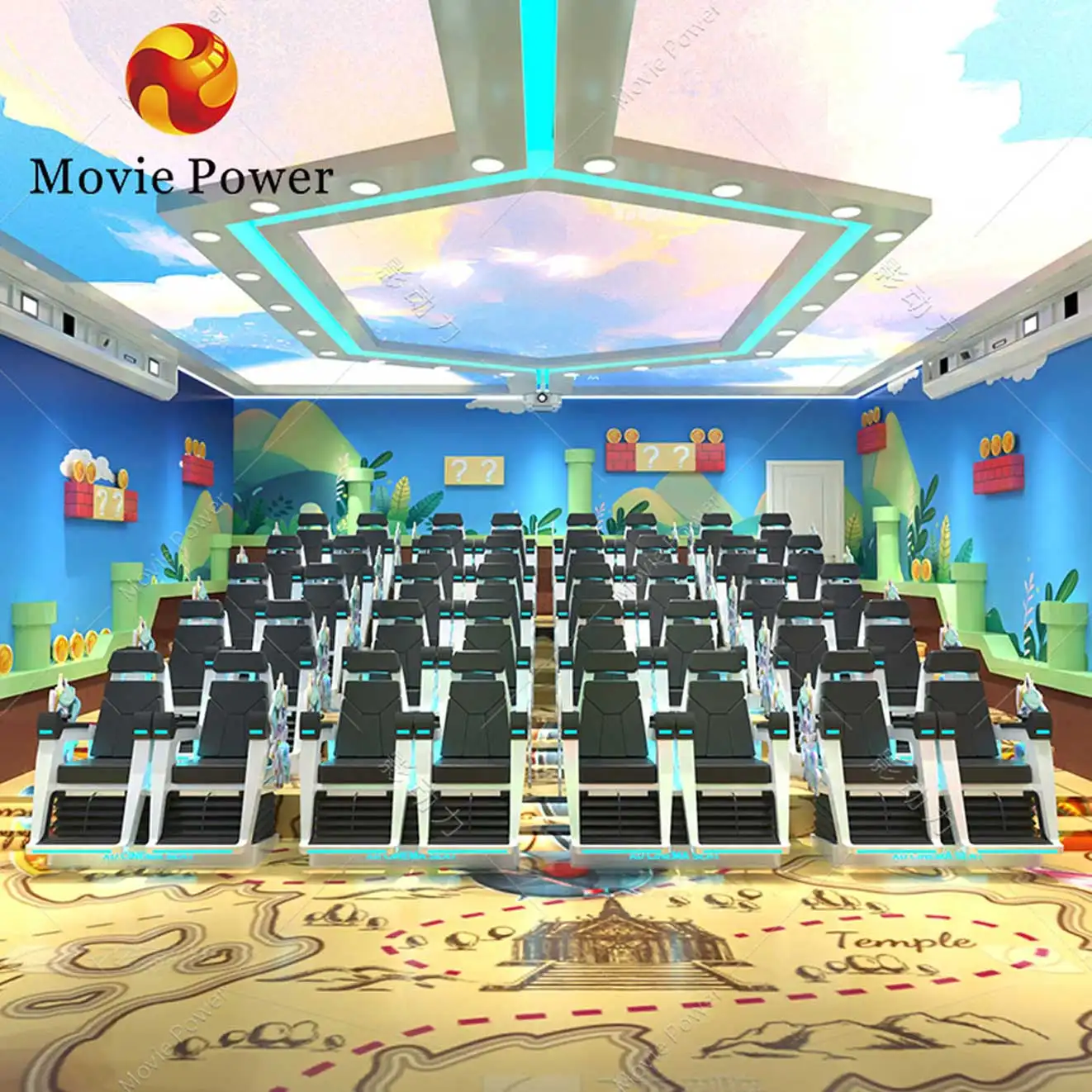 Proveedores de sistema de cine de películas, equipo de Cine de movimiento vr 4d 5d 7d 9d 6d, con asiento múltiple