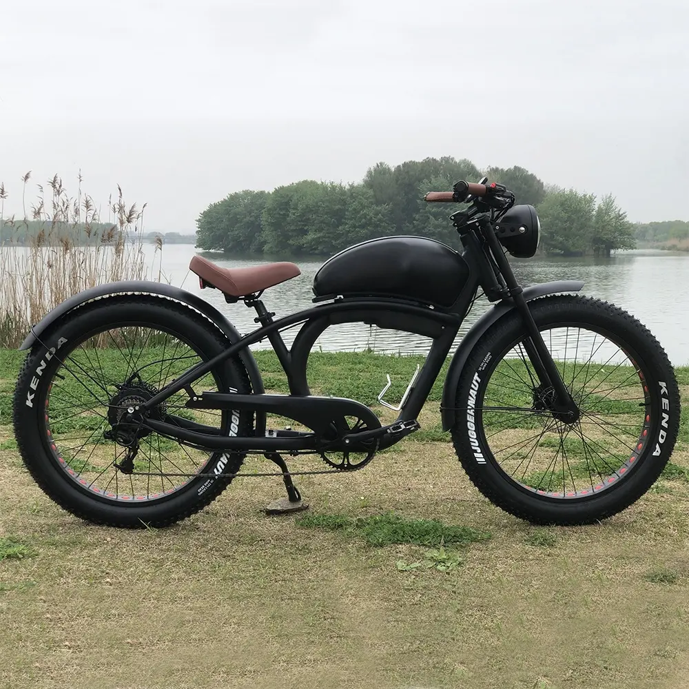 Velomove OEM Retro-Stil Super Cafe Racer E-Bike 500w 750w Erwachsenen 26 Zoll Fett Reifen Elektro fahrrad