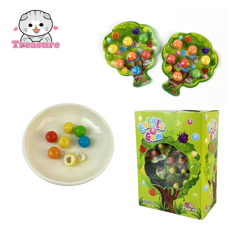 Arbre bulle gomme boule fruits bonbons coloré chewing-gum