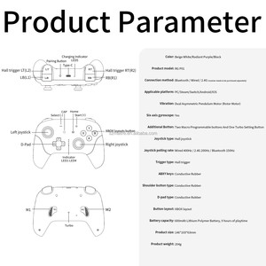 ANBERNIC RG P01 Controller Kabel gebundenes drahtloses Gamepad mit RGB-Lichteffekt-Joystick BT-Game controller für PC Android IOS - Product Image 5