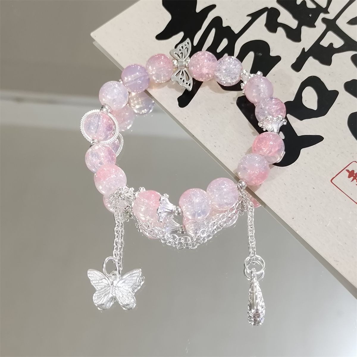 Small water drop butterfly pink