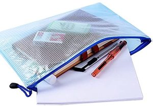 A4グリッドジッパーバッグPPドキュメントオーガナイザーボックスパターン10色ウォレットフォルダーファイルストレージサイズA6とA5 - Product Image 3