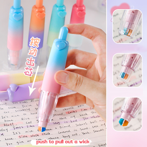 高度可见的双色双头荧光笔，带颜色渐变按荧光笔套装 - Product Image 6