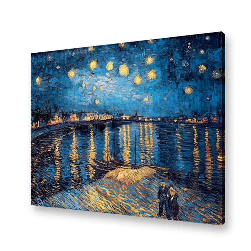 فان جوخ اللوحة الشهيرة تكرار طباعة نهر الرون Starry الليل قماش الفن جدار الصورة