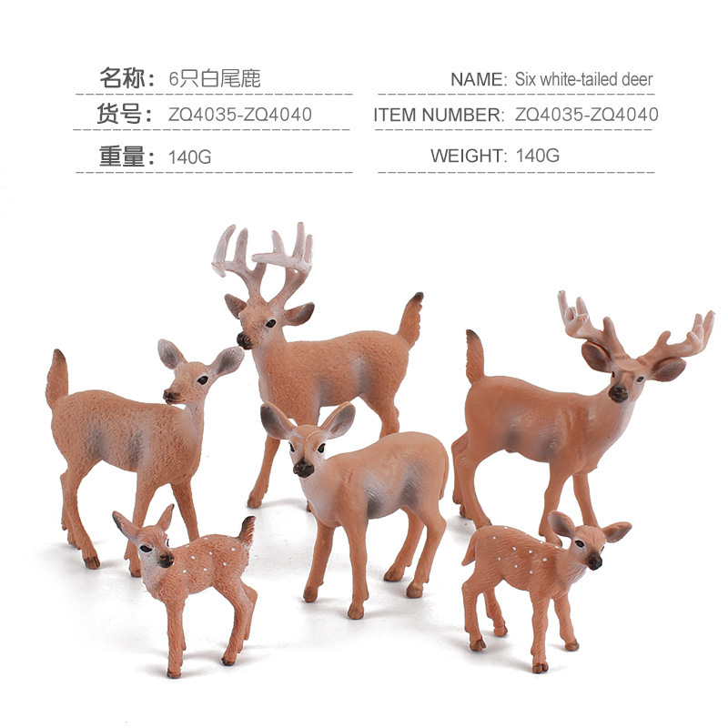 ZQ4035-ZQ4040 6 white-tailed deer 140g