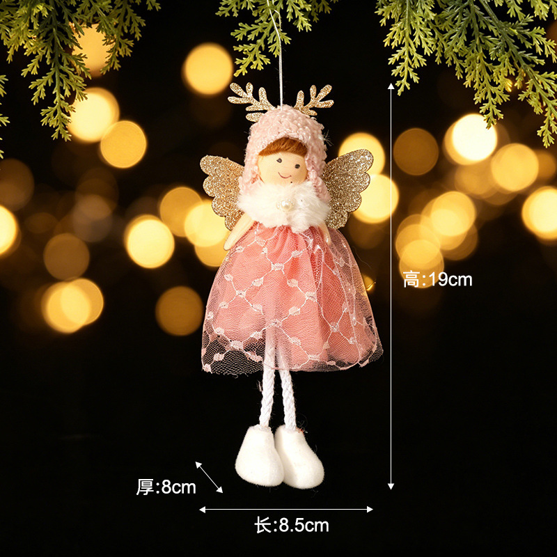 Pendentif ange en bois rose