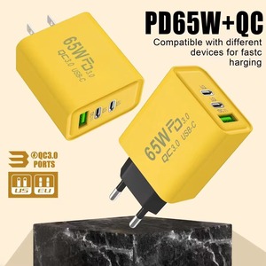 65W 45W 25W 3-Port Dual Type-C PD Cargador Ventas directas de fábrica Mini teléfono QC 3,0 USB Wall Super Fast Adapter