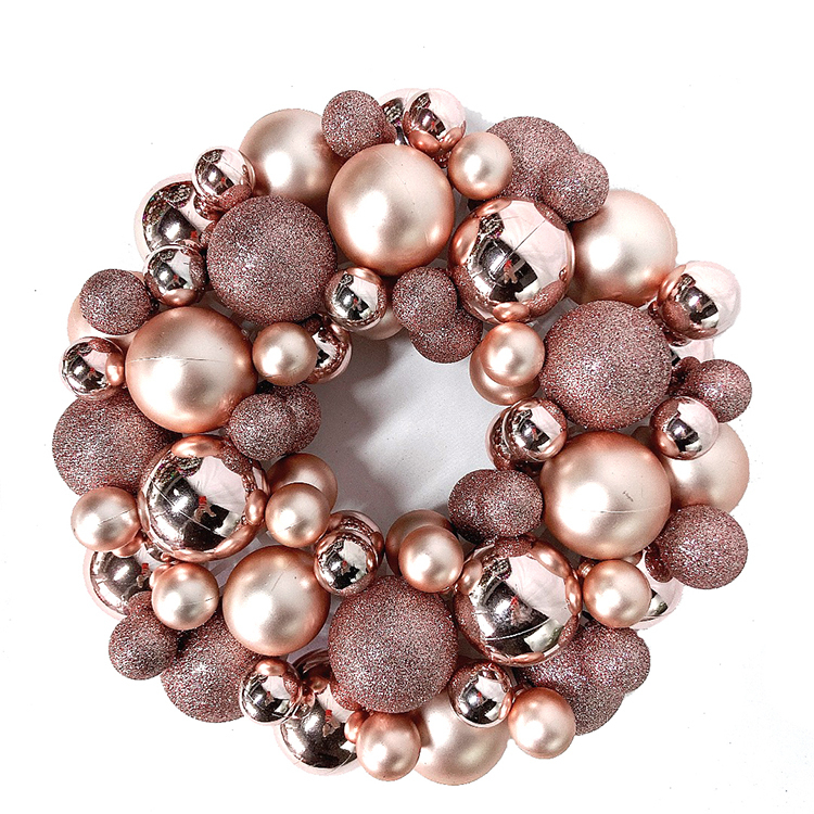 Couronne de boules#33 cm or champagne
