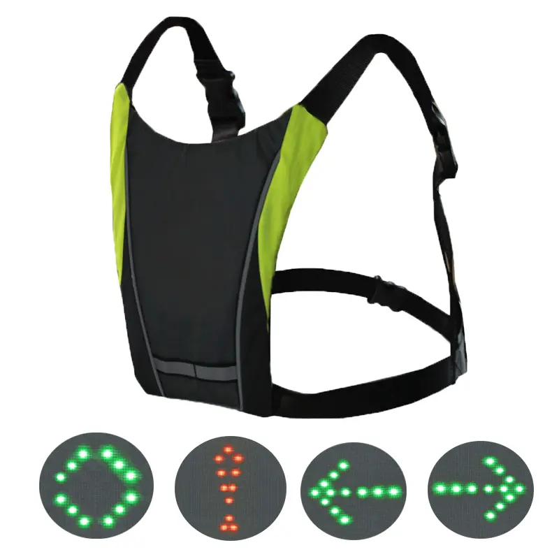 Chaquetas de ciclismo con Control remoto inalámbrico Led, ropa luminosa de seguridad para conducción nocturna, señal de giro