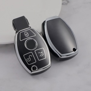 En çok satan yumuşak TPU araba anahtarı durum için Benz C E S M CLS CLK G sınıfı araba anahtarı kabuk kapak ile gümüş kenar 2 & 3-button - Product Image 2