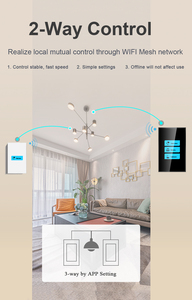 家用工厂价格WiFi & Zigbee 1/2/3组智能墙壁开关，带智能家居图雅智能生活LANBON L7i系列标签 - Product Image 6