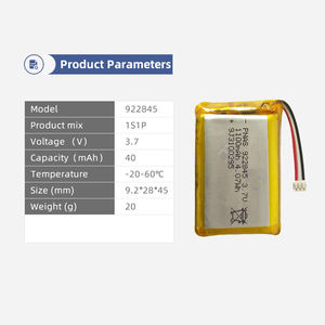 Ce en62133 UN38.3 wercs ul1642 922845 903036 có thể sạc lại Pouch Li-ion 3.7V 1050 1100mAh Lithium Polymer Pin - Product Image 2
