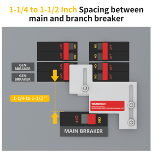 Generator Interlock Kit Voor <span class=keywords><strong>Cutler</strong></span> Hamer Uitdager Br En <span class=keywords><strong>Ch</strong></span> Serie 150-200 Ampère Panelen 1 1/4 Tot 1 1/2 Inch Ruimte - Product Image 2