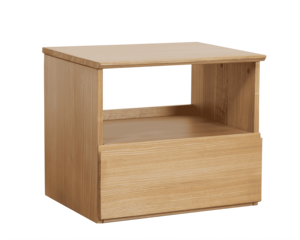 Bàn cạnh giường ngủ bằng gỗ nguyên khối, thiết kế Bắc Âu hiện đại và phong cách, có 1 ngăn kéo và ngăn chứa đồ - Product Image 1