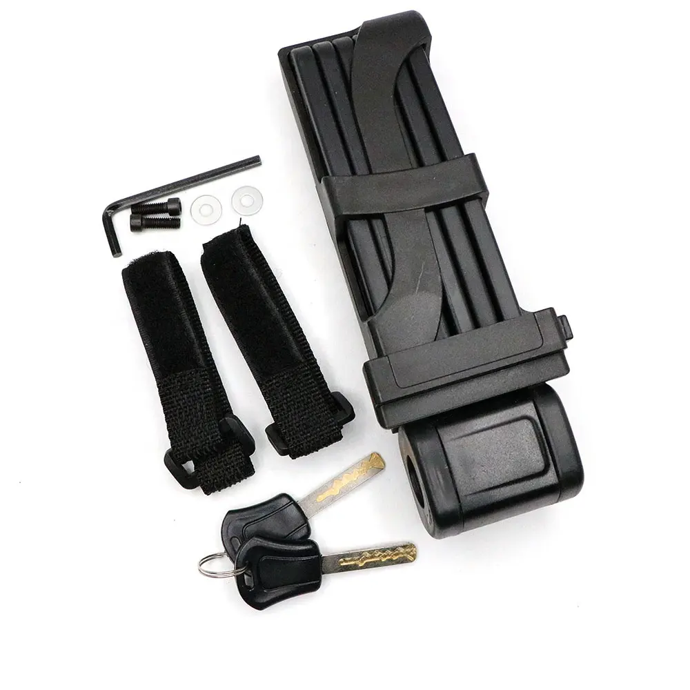 Classico nero con barre d'acciaio lucchetto pieghevole per bici pieghevole per scooter elettrico per impieghi gravosi