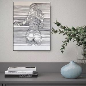 キャンバス抽象絵画装飾スケッチライン絵画シンプル抽象芸術 - Product Image 2
