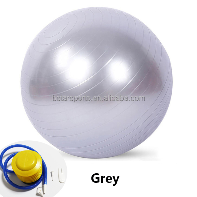 Palla da yoga grigia da 55 cm con pompa