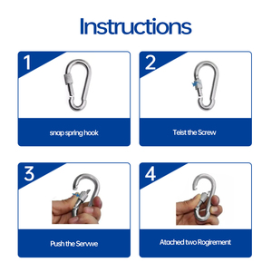 Chất lượng cao thép không gỉ din5299 <span class=keywords><strong>Carabiner</strong></span> móc nhiệm vụ nặng nề mùa xuân Snap móc - Product Image 5