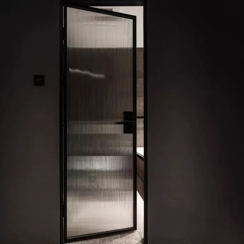 Portas de vidro interiores sem moldura decorativas baratas à prova d'água personalizadas para banheiros