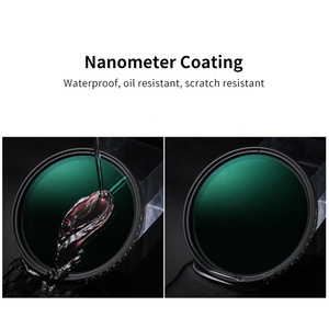多抵抗コーティング、防水を備えたカメラレンズ用の43mm可変中性密度ND8-ND2000 NDフィルター - Product Image 6