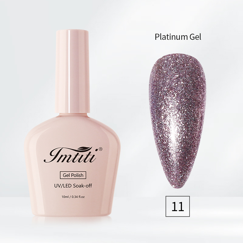 Gel pailleté platine 11#