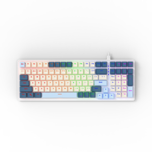 Inalámbrico retroiluminado RGB para juegos de tres modos personalizado para teclado mecánico Bluetooth Outemu Axis 100 teclas para e-sports