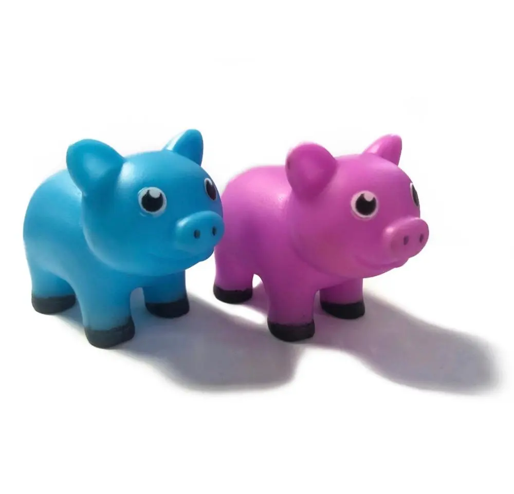 Wholesale Multicolor Safe Non-Toxic Soft Durable Mini Rubber Toy Bath Toys Floating Plastic Pig
