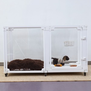 Cage transparente pour petit et moyen chien avec ours en peluche motif solide clôture intérieure pour animaux de compagnie clôture pour chien transfrontalière en acier inoxydable - Product Image 1