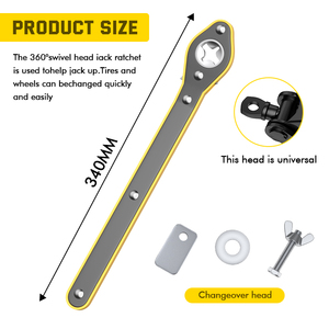 Thép Chữ Thập Ratchet Cờ Lê Set Với Dài Xử Lý & Adapter Lao Động Tiết Kiệm Công Cụ Sửa Chữa Xe Cho Kéo Jack OEM Tùy Chỉnh - Product Image 3
