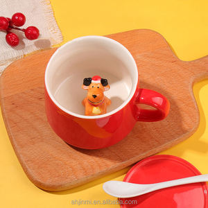 卸売カスタマイズ手作りかわいい動物3D飲用カップティーコーヒーセラミックマグギフト用