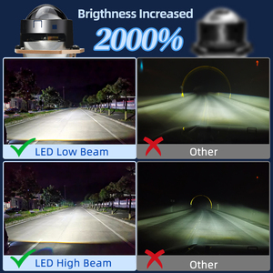 Yüksek güç 120W LED projektör Bi Lens lazer Faro LED yüksek düşük işın Proyector Turboes Led farlar Faros araç aydınlatma sistemi, - Product Image 4