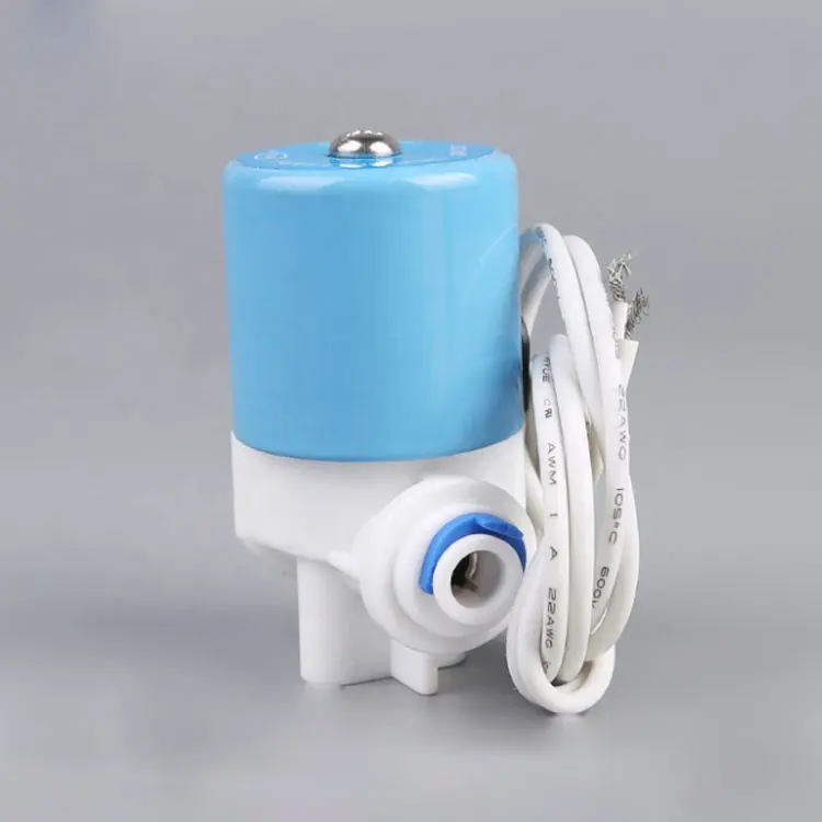 Válvula Solenoide de plástico de acción directa para dispensador de agua, purificador de agua DC24V, 1/4"