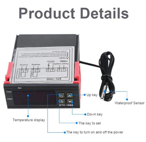 Termostato de salida de dos relé, módulo controlador de temperatura Digital de STC-1000 para incubadora, CA de 110V, 220V, 10A - Product Image 4