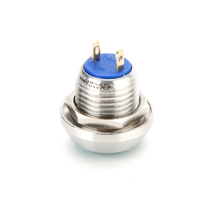 Wasserdichter IP65-Druckknopfschalter 12-mm-Flachknopf 2-polig SPST 1NO Momentan-Metall-Drucktasten schalter - Product Image 4