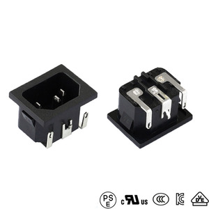厂家直销15A 250V焊接交流插座C14 IEC 320 C14交流电源入口插座连接器