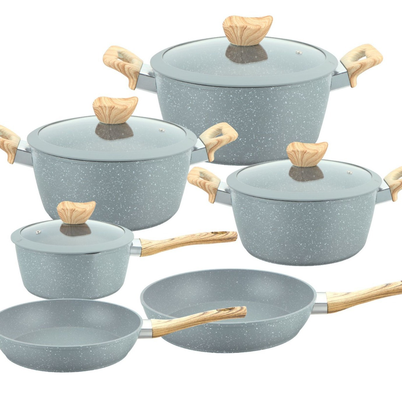 Grey-10pcs (Steel ring glass lid)
