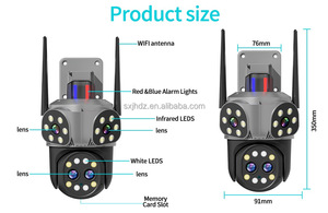 Cámara DE SEGURIDAD IP WiFi de 8MP, cuatro lentes, Zoom 10X, tres modos de imagen, micrófono incorporado para uso doméstico en exteriores, tecnología de red POE - Product Image 4