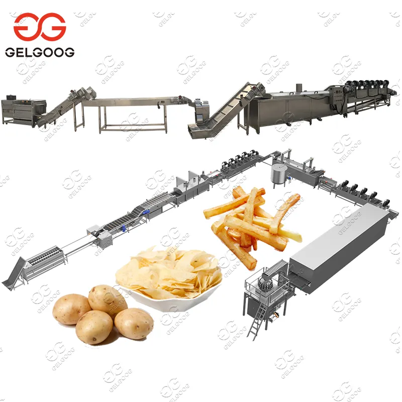 Fabricação de batatas fritas fritas frescas doces totalmente automáticas, fazendo linha de produção, fritar batatas fritas, preço da máquina
