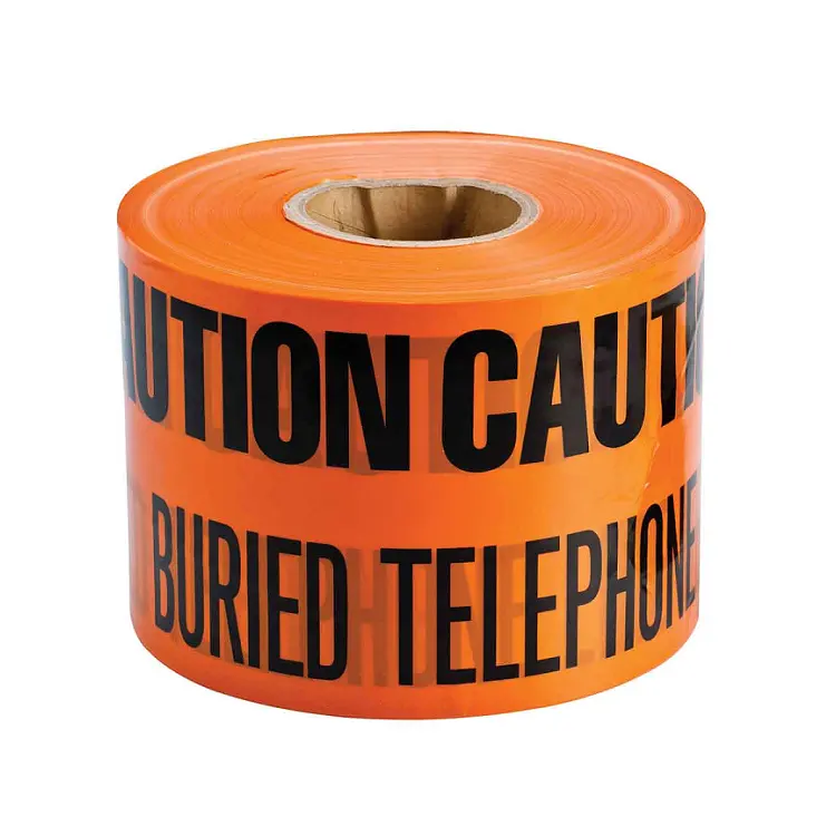 Прочный Оранжевый подземный вспомогательный кабель провод непрерывная осторожность маркировочная лента похоронен телефонная линия ниже предупредительных лент