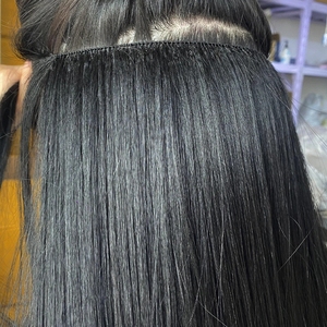 Mới Đến 100% Ấn Độ Trinh Nữ Remy Phần Mở Rộng Tóc Máy Đôi Sợi Ngang Lông Dòng Crochet Cơ Thể Sóng Cho Thụy Sĩ Ren Bện - Product Image 2