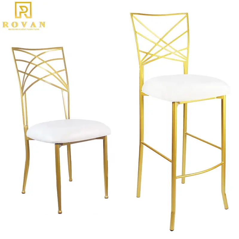 Chaise de mariage en velours avec doublure pour événements, tabouret de bar