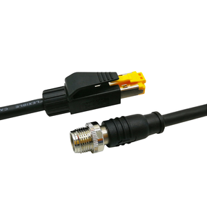 M12 konnektörüne endüstriyel Rl45 fişi X kodlu 8 Pin Cat6 Ethernet kablosu - Product Image 3