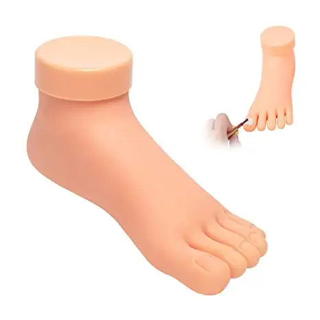 Sıcak satış uygulama sahte ayak modeli esnek hareketli yumuşak silikon protez için manikür aracı tırnak sanat eğitimi