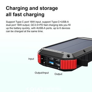 Wholesale 30000mAh Solar Power Bank with Super Fast Charging USB <strong>Input</strong> &amp; Wireless 5W <strong>Output</strong> for Outdoor Laptop for Travelers - Product Image 4