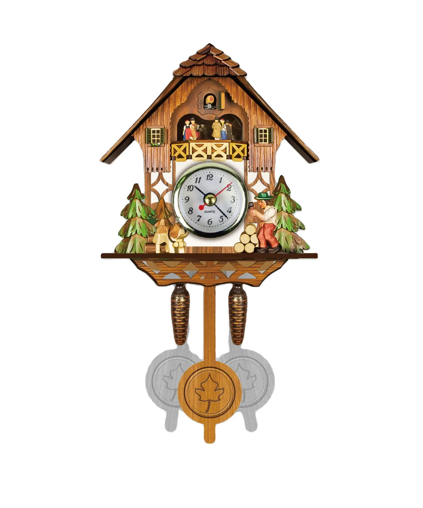 Reloj en forma de cuco péndulo antiguo para el hogar habitación de los niños reloj de decoración de cocina, reloj de pared de madera,