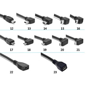 35厘米90度直角USB 2.0 a公到迷你B公数据充电电缆Usb支持定制订单 - Product Image 5