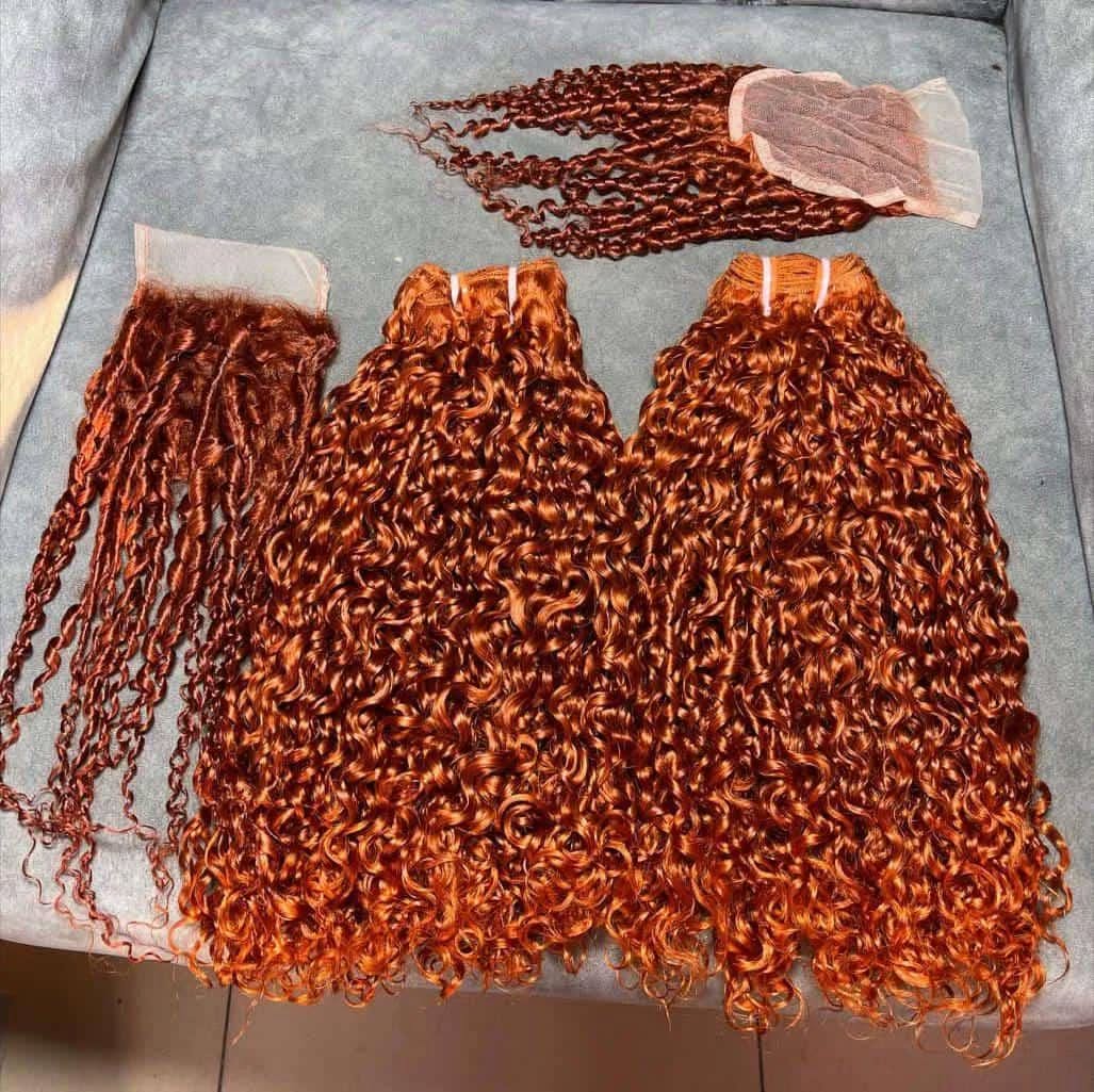 350# cheveux bruts bouclés pixie