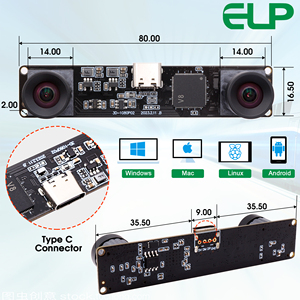 ELP stereo kamera modülü 1080P 3D çift lens USB kamera senkronize 3840x1080 Mjpeg 60FPS sürücü için ücretsiz makine görüş - Product Image 4