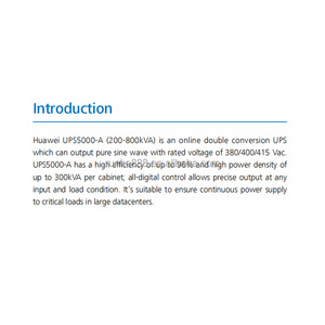 Hua wei UPS5000-A Series 200-800kva trực tuyến Tăng tần số kép Đầu ra điện áp định mức 380/400/415 VAC sóng sin tinh khiết - Product Image 6